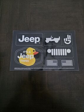 Jeep Sticker Sheet - Black, White & Yellow Duck Accent
